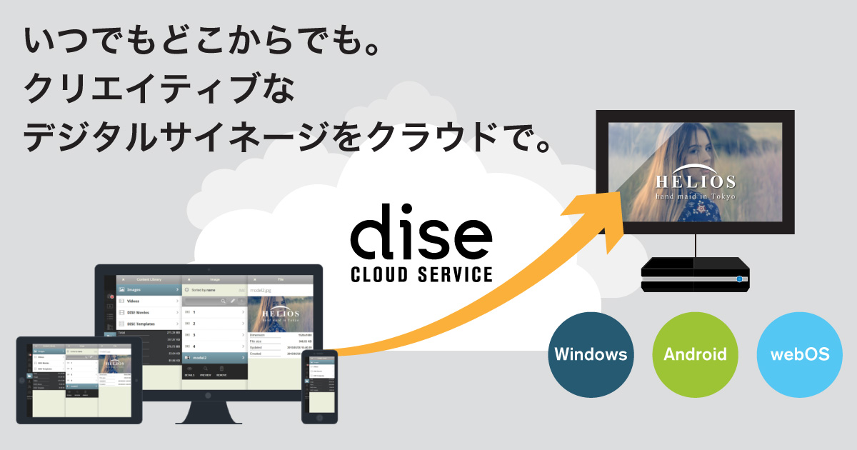 クラウド型デジタルサイネージ配信サービス DISE CLOUD SERVICE